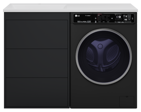 Тумба с раковиной под стиральную машину Brevita Grafit 60 УТ000012545