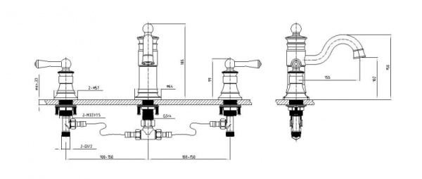 Смеситель для раковины Timo Adelia 6021/04F black antique
