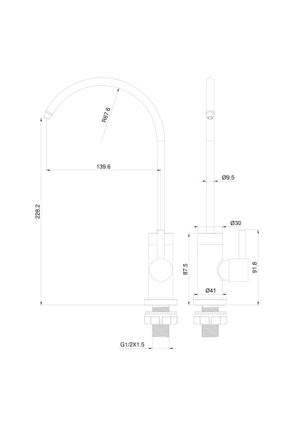 Кран для фильтра WONZON & WOGHAND, черный матовый WW-AE4587-MB Кран для фильтра WONZON & WOGHAND, черный матовый WW-AE4587-MB