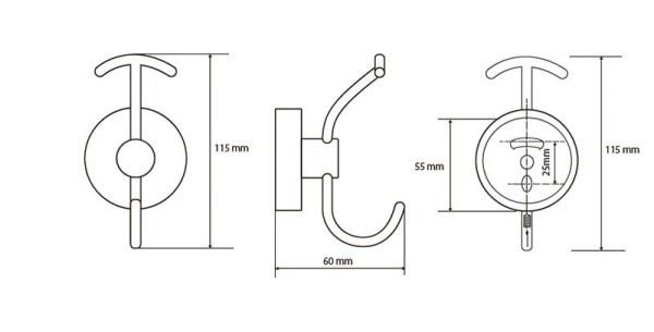 Вешалка с крючком Bemeta Omega 104105252