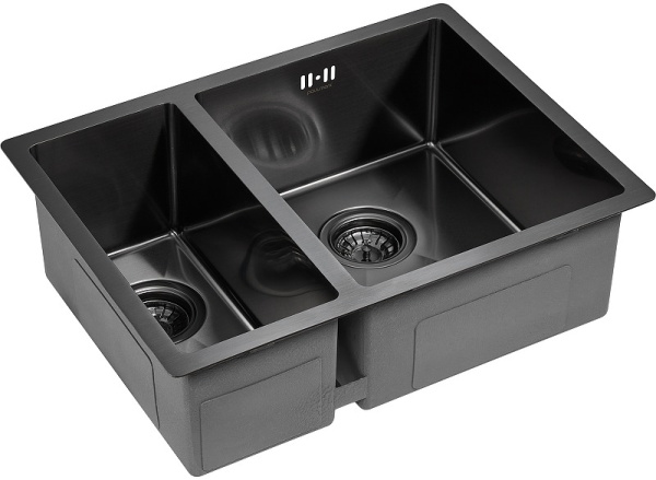 Кухонная мойка Paulmark  Zusat PM225944-GMR вороненая сталь правая