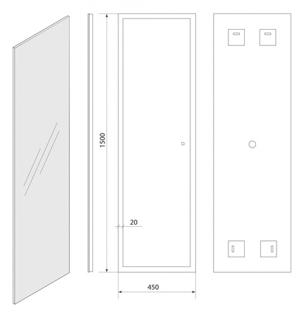 Зеркало с подсветкой и часами Art&Max Tivoli AM-Tiv-450-1500-DS-F
