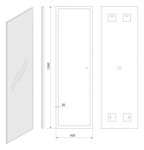 Зеркало с подсветкой и часами Art&Max Tivoli AM-Tiv-450-1500-DS-F