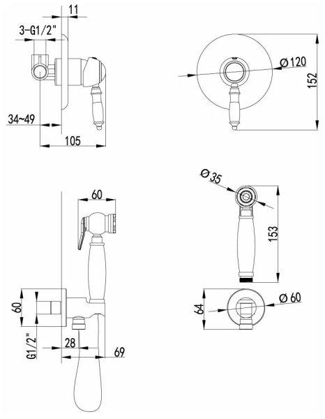 Гигиенический душ Lemark Villa (LM4819C)