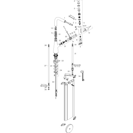 Смеситель для кухни с выдвижным изливом Hansgrohe Metris Select M71 2jet 73817000 хром