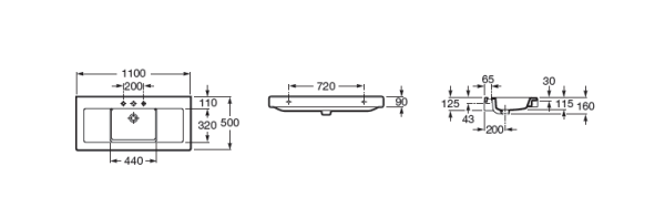 Раковина накладная (110х50) Roca Stratum 327631000