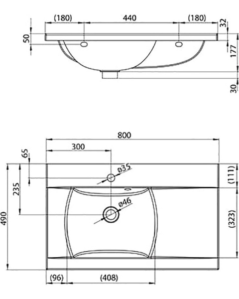 Раковина подвесная Ravak Classic-800 R XJDP1180000