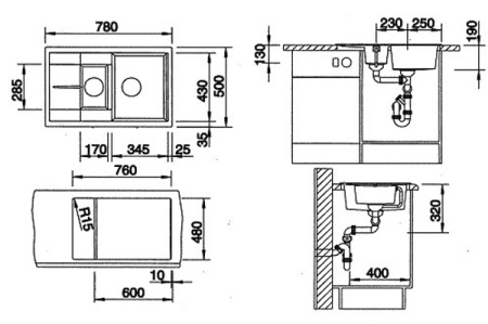 Комплект Blanco LEGRA 6 S Compact + MIDA 521307M1