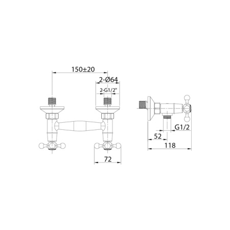 Смеситель для душа Milardo Duplex (DUPSB00M03)