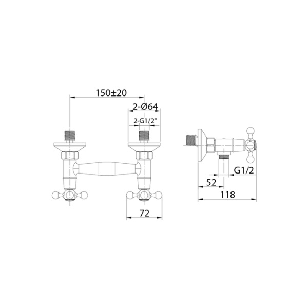 Смеситель для душа Milardo Duplex (DUPSB00M03)