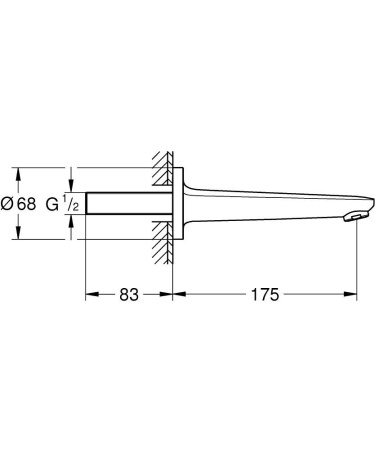 Излив для ванны Grohe Euroeco 13471 001 (13471001) хром