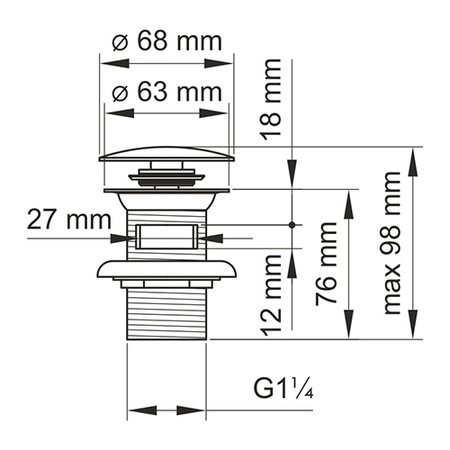 Донный клапан Push-up WasserKRAFT Mindel A153
