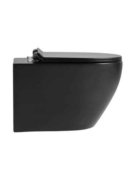 Унитаз подвесной безободковый Agger AT03144  сиденье с микролифтом, черный