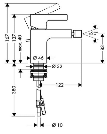 Смеситель для биде Hansgrohe Metris S 31261000