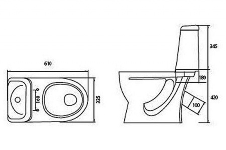 Унитаз-компакт Sanita Идеал IDLSACC01090113