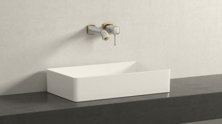 Смеситель для раковины на два отверстия Grohe Grandera 19929 IG0 (19929IG0) хром/золото