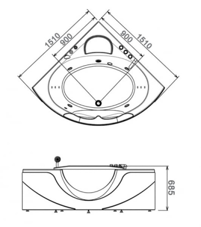 Гидромассажная ванна Gemy G9097K