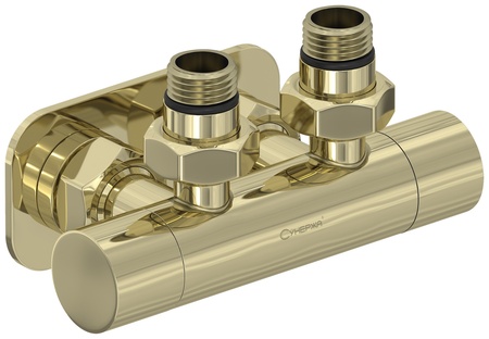Вентиль Сунержа угловой EU50 (2 х G 1/2" НР х G 3/4" НГ) 020-1416-1234 шампань глянцевый