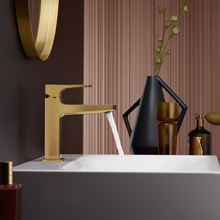 Смеситель для раковины с донным клапаном Push-Open Hansgrohe Metropol 32507990 полированное золото