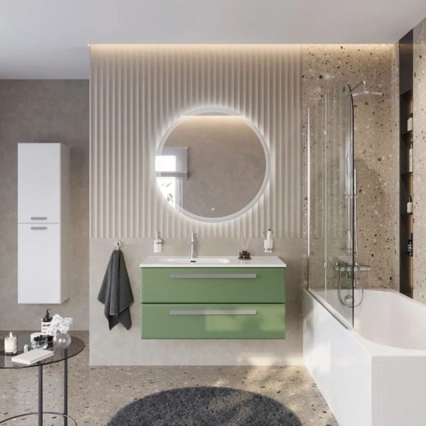 Тумба под раковину Cezares ECO-CER-N-1000-2C-SO-PS-P-L Фисташковый Софт без ручек