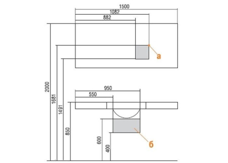 Зеркало с полками Акватон Отель 150 1A1075K0OT010