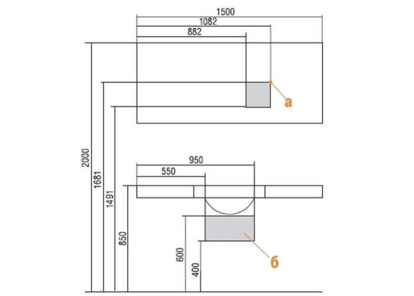 Зеркало с полками Акватон Отель 150 1A1075K0OT010