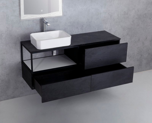 Тумба подвесная  Cezares Cadro 70 CADRO-70-2C-SO-NR-BLUM Nero