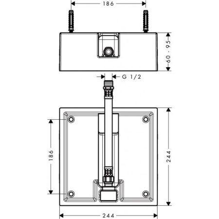 Скрытая часть для верхнего душа Hansgrohe Raindance Air 26471180