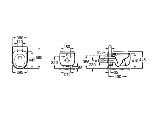 Унитаз подвесной безободковый Roca Beyond  Rimless 3460B7660 кофе матовый
