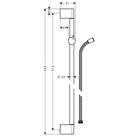Душевая штанга со шлангом Hansgrohe Crometta 27614000 хром