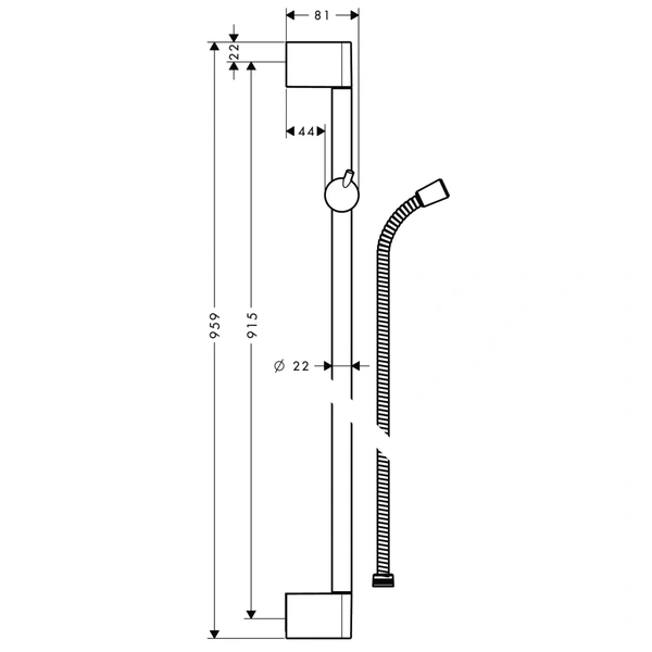 Душевая штанга со шлангом Hansgrohe Crometta 27614000 хром