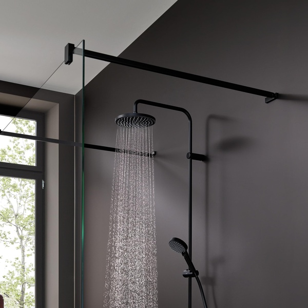 Душевая стойка Hansgrohe Vernis Blend Showerpipe 200 1jet Reno EcoSmart 26099670, черный матовый