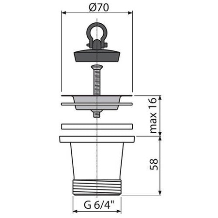 Водослив сифона AlcaPlast A34