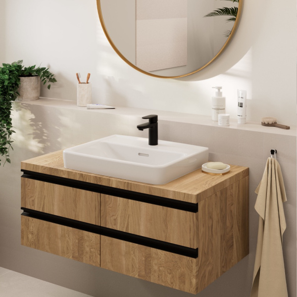 Смеситель для раковины без донного клапана Hansgrohe Vernis Blend 71580670 черный матовый