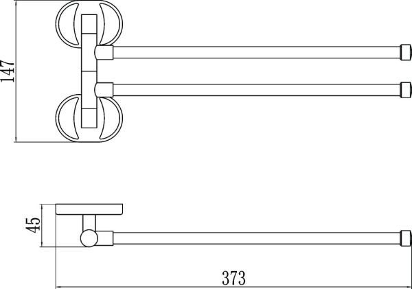Держатель для полотенец поворотный2-ой Savol 70 S-008602