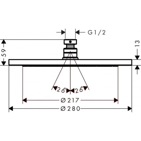 Верхний душ Hansgrohe Croma 280 1jet 26220000 хром 