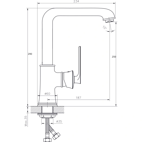 Смеситель для кухонной мойки  RUSH Flores FLB0835-28