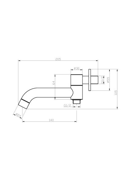 Излив для ванны BelBagno ANCONA  ANCONA-BCA-CRM Излив для ванны BelBagno ANCONA  ANCONA-BCA-CRM