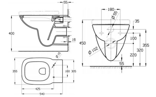 Унитаз подвесной безободковый Roca Debba Rimless 34699L000