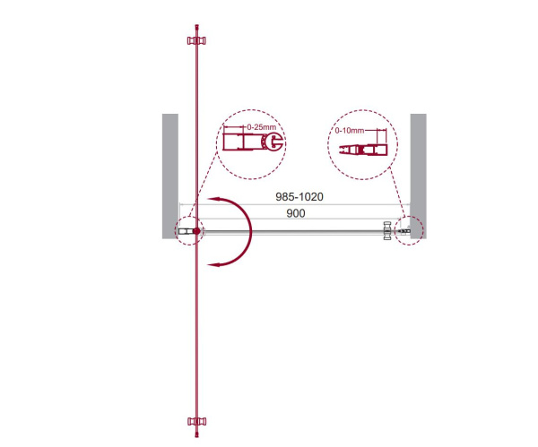 Душевая дверь (100х195) BelBagno ETNA-B-1-100-C-Cr-90