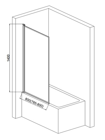 Шторка на ванну AQUAme AQM2859-L