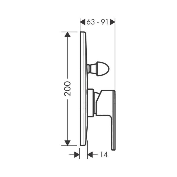 Смеситель для ванны встраиваемый Hansgrohe Hansgrohe Vernis Shape 71458000 хром
