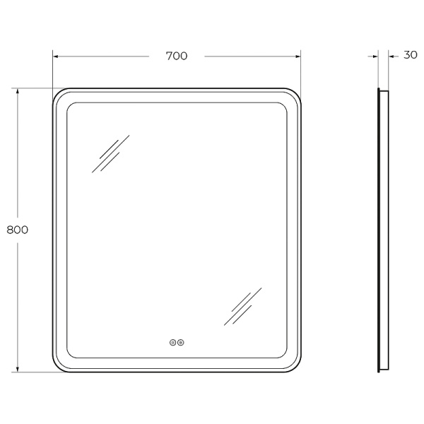 Зеркало c RGB подсветкой (70х80) Cezares CZR-SPC-MC-700-800-RGB-TCH