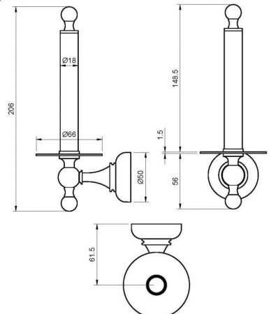 Бумагодержатель Cezares Aphrodite APHRODITE-TH042-01-M