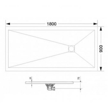 Душевой поддон 90х180х3 RGW ST-189W 14152918-01
