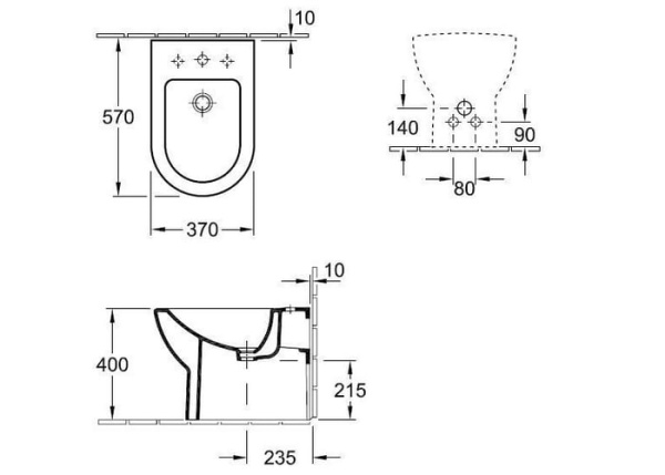 Биде напольное Villeroy & Boch Subway 74100001