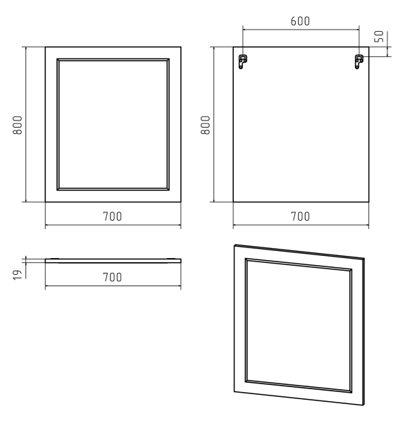 Зеркало (70х80) Misty Лейла 70 П-Лей02070-011
