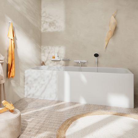 Смеситель для ванны однорычажный Hansgrohe Tecturis S 73422700 белый матовый