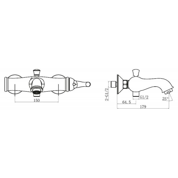 Комплект смесителей BelBagno Tiffani TIF-LMC-VASM-CRM