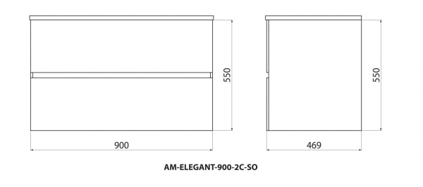 База под раковину Art&Max Еlegant AM-ELEGANT-900-2C-SO-GM-LED Серый матовый